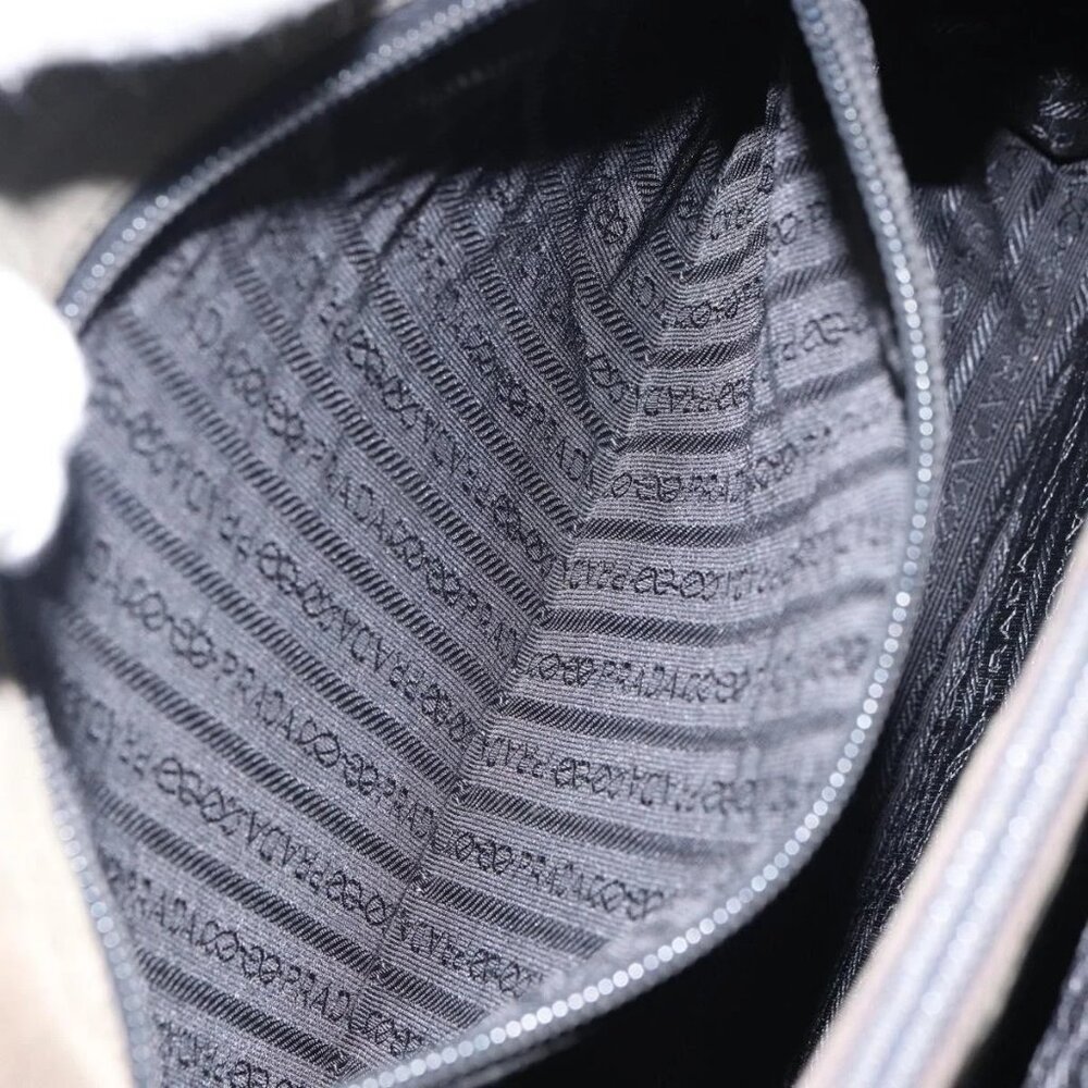 PRADA Hand Bag Nylon Khaki Silver Auth ti3533 - Picture 15 of 16